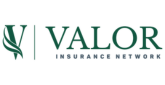 Valor insurance network logo with green color